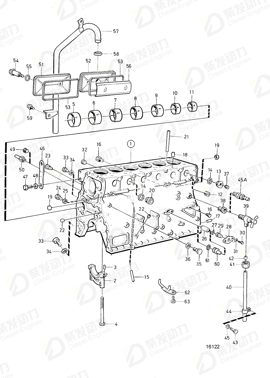 volvo penta Cylinder block 479752 Drawing